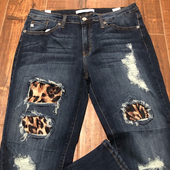 KanCan Denim - KanCan Ripped Leopard Skinny Jeans